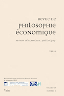 Revue de philosophie économique, v. 17, no 02